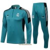 Real Madrid Trainings Sweatshirt Pak Quarter-zip 2021-22 Lichtblauwe Witte - Heren